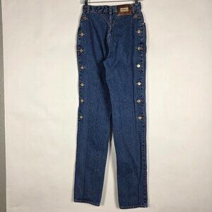 Vintage Lawman Western Bareback Rodeo Straight Leg Womens Sz 7 Blue Denim Jeans